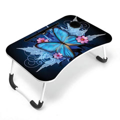 Printed Laptop folding Table with drawer