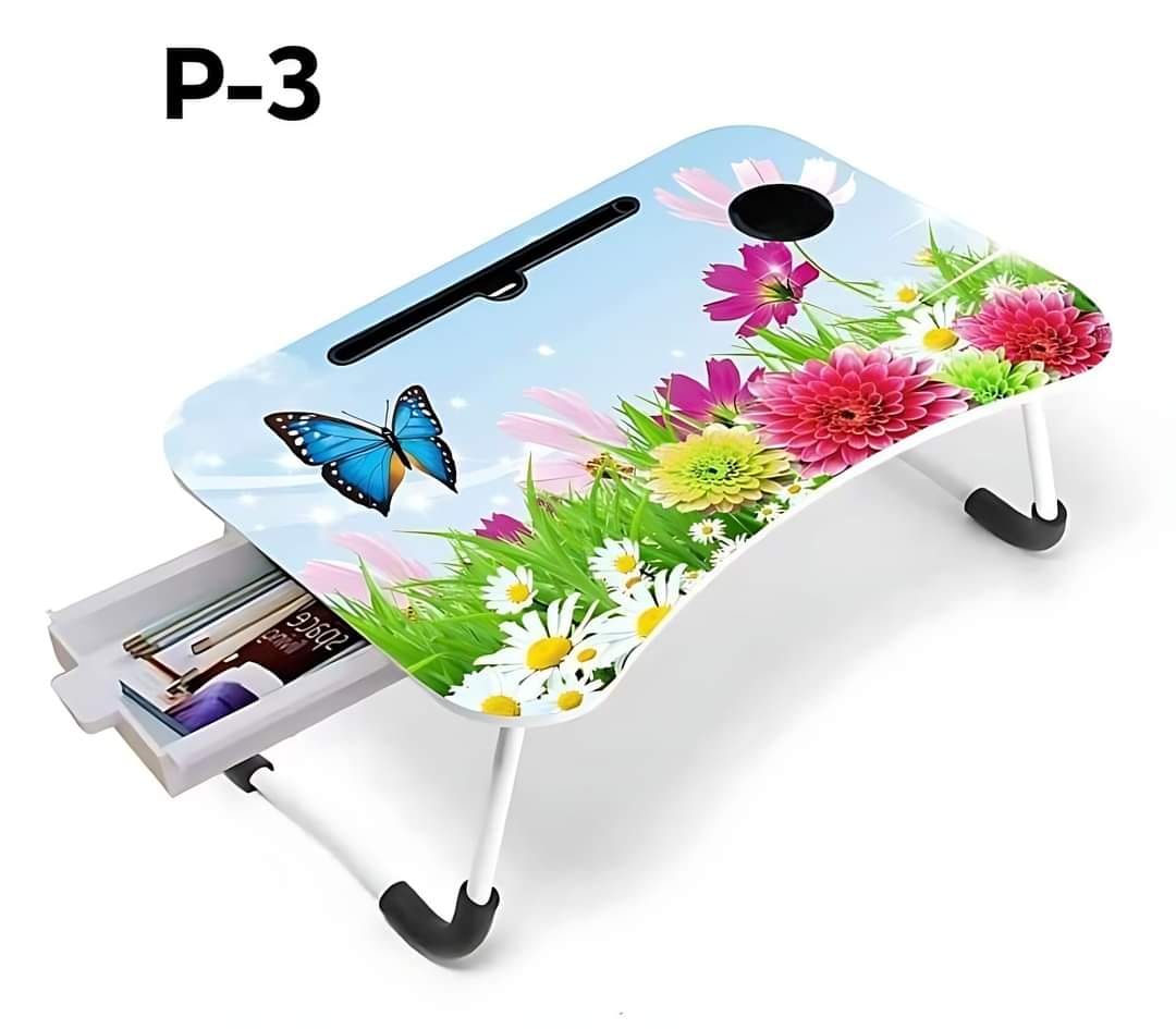 Printed Laptop Table With Drawer