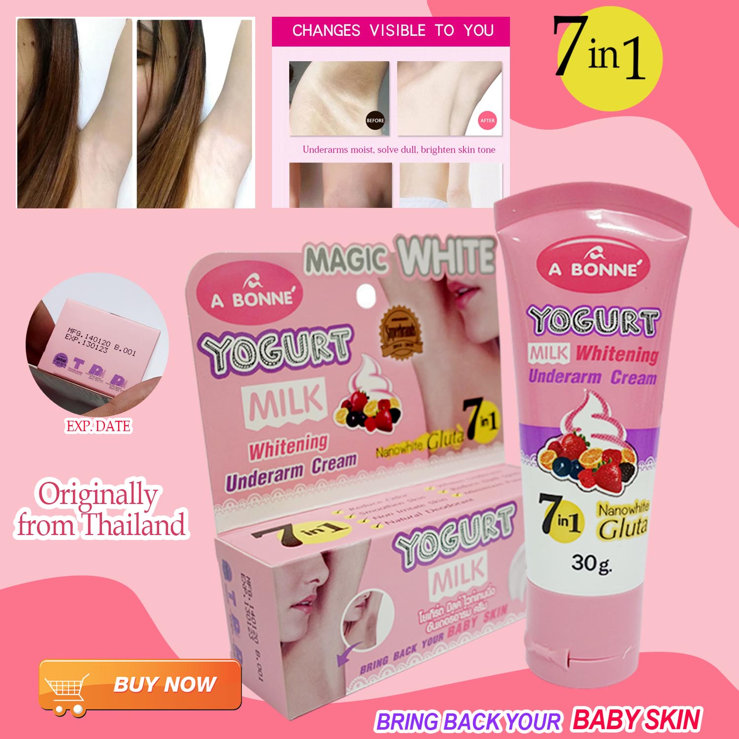 A BONNE MAGIC WHITE YOGURT Milk Whitening Underarm Cream