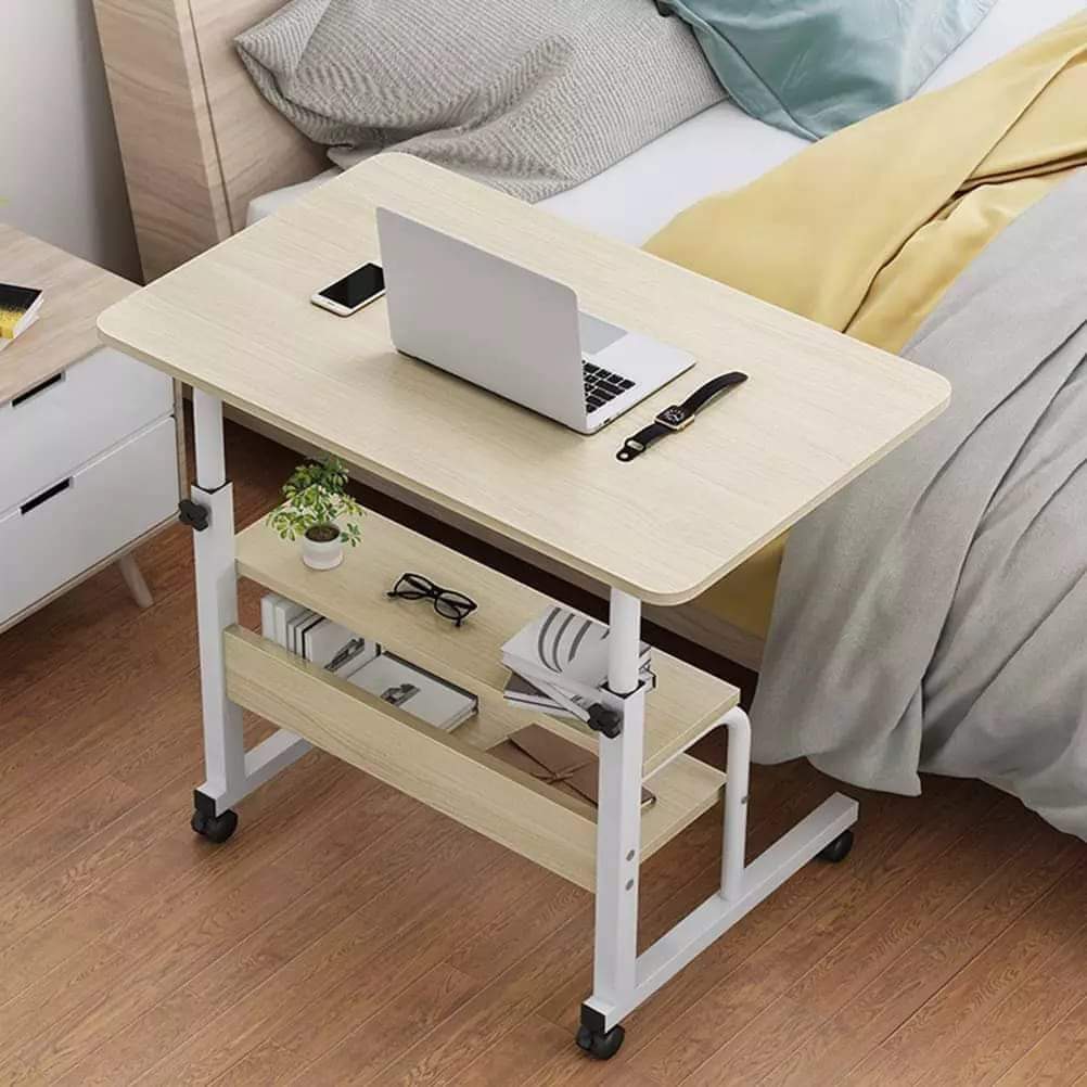 Adjustable double layer desk table