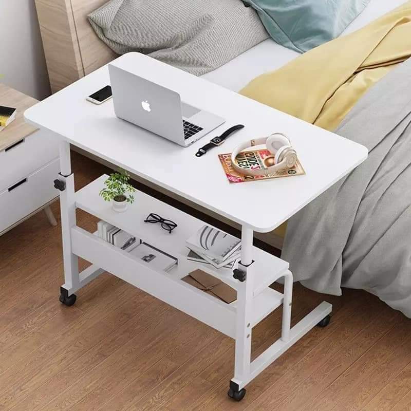 Adjustable double layer desk table