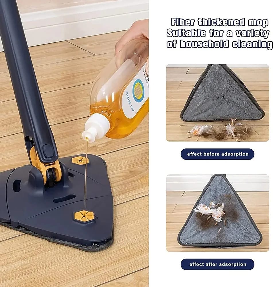 Telescopic Triangle Mop 360 Degrees Rotatable Adjustable Cleaning Mop for Home Tub/Tile/Floor/Windows Reusable Cleaning Tools