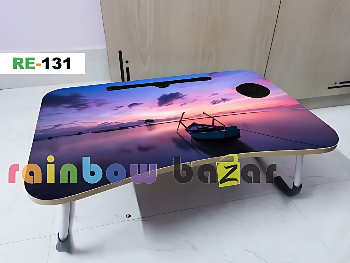 Printed Laptop Table With Drawer